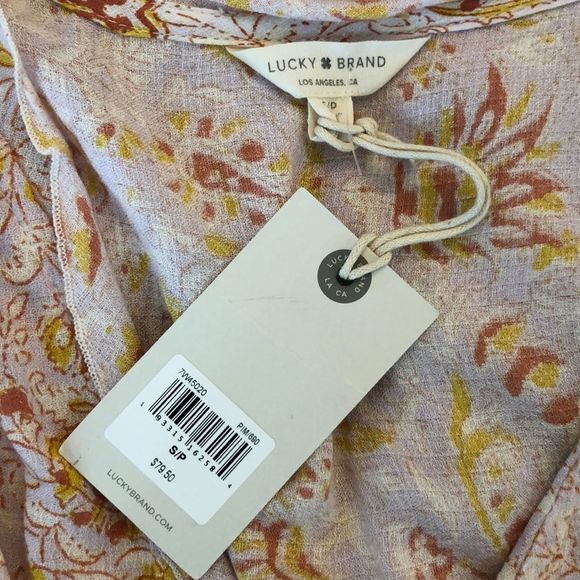 Lucky Brand High Low Ruffle Top Size Small - Picture 5 of 7